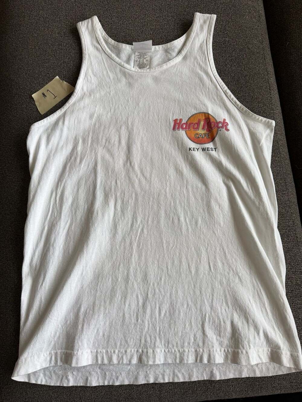 Vintage Hard Rock Cafe Key West White Tank Top Medium